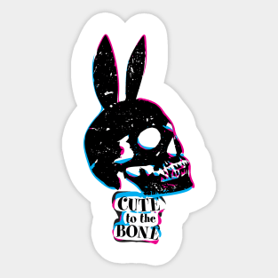 Soft Goth Bunny Skull: CUTE to the BONE Sticker